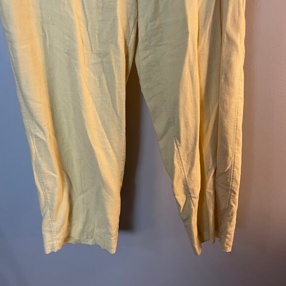 Abercrombie & Fitch SZ 31 US 12 Linen-Blend Tailored Straight Pant Butter Yellow - Picture 12 of 14
